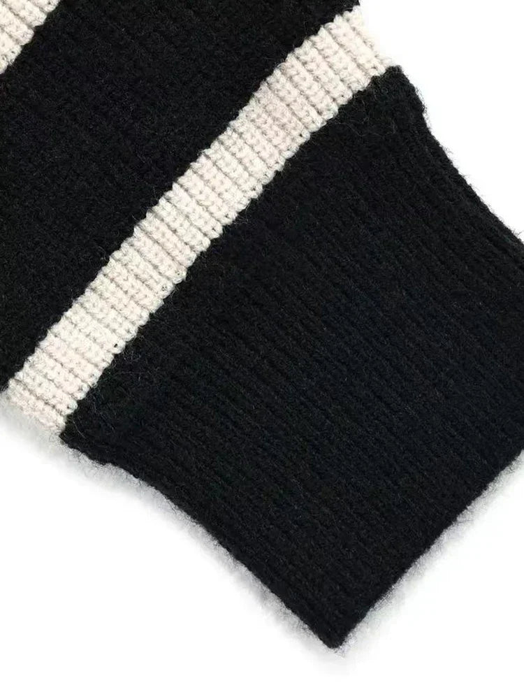 Pull Rayures Zippé Old Money Homme