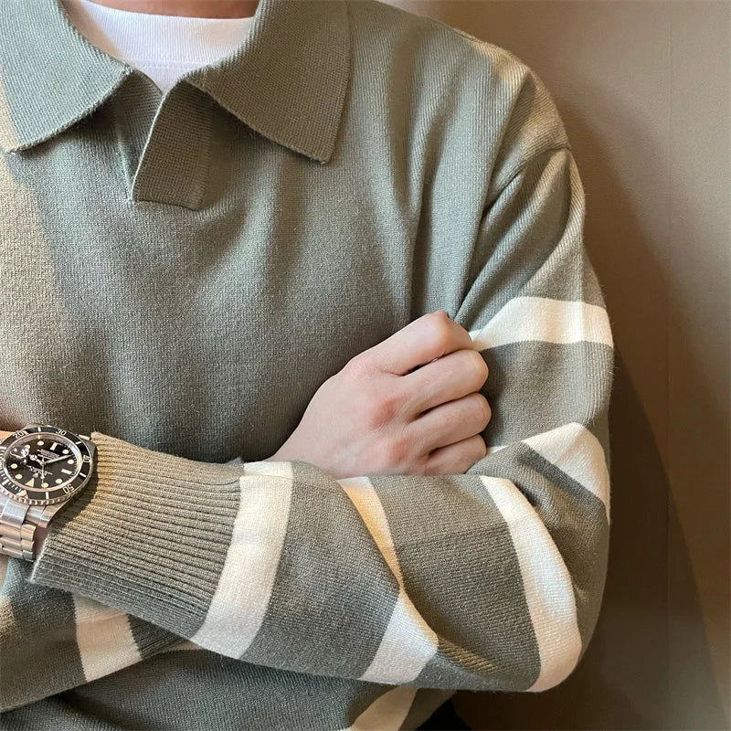 Pull Rayé Old Money Homme