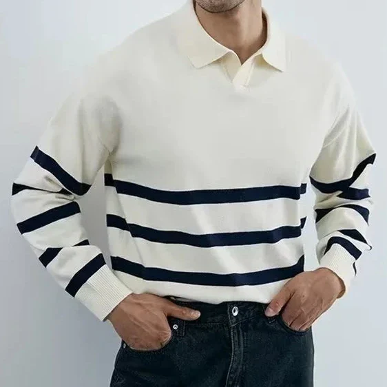 Pull Rayé Old Money Homme