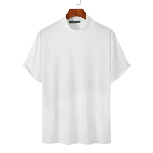 T Shirt à Col Montant Old Money