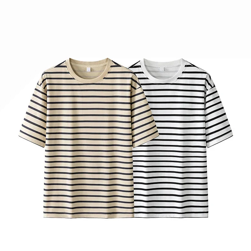 T Shirt à Rayures Old Money