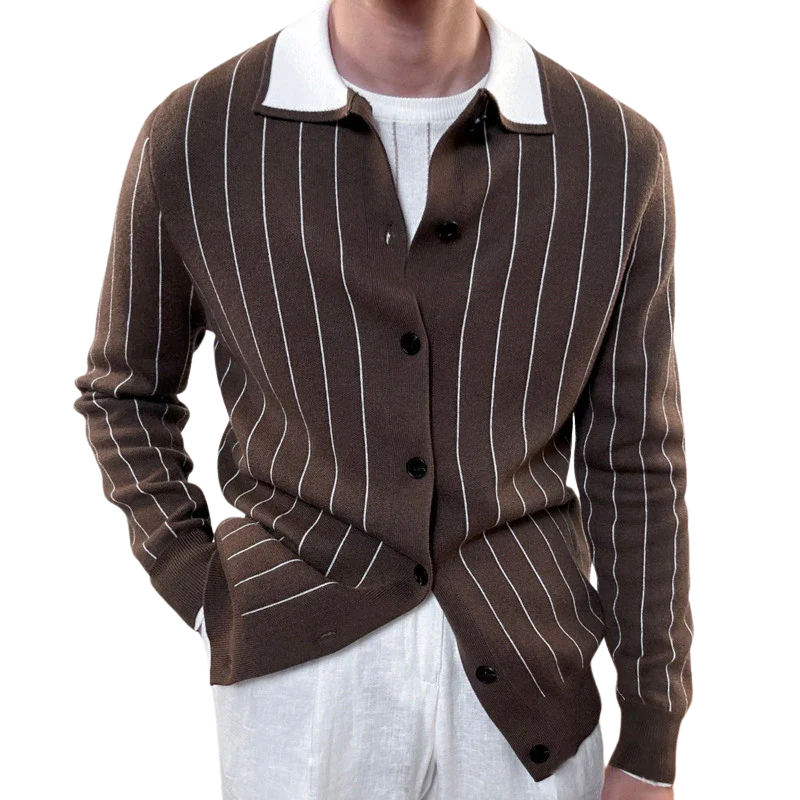 Cardigan Old Money à Rayures