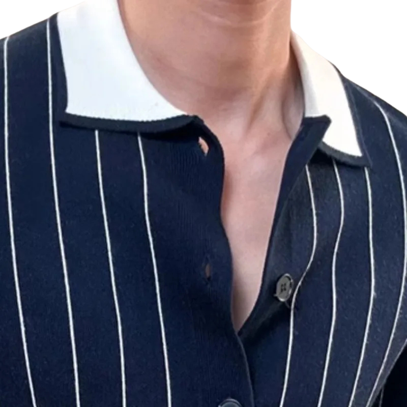 Cardigan Old Money à Rayures