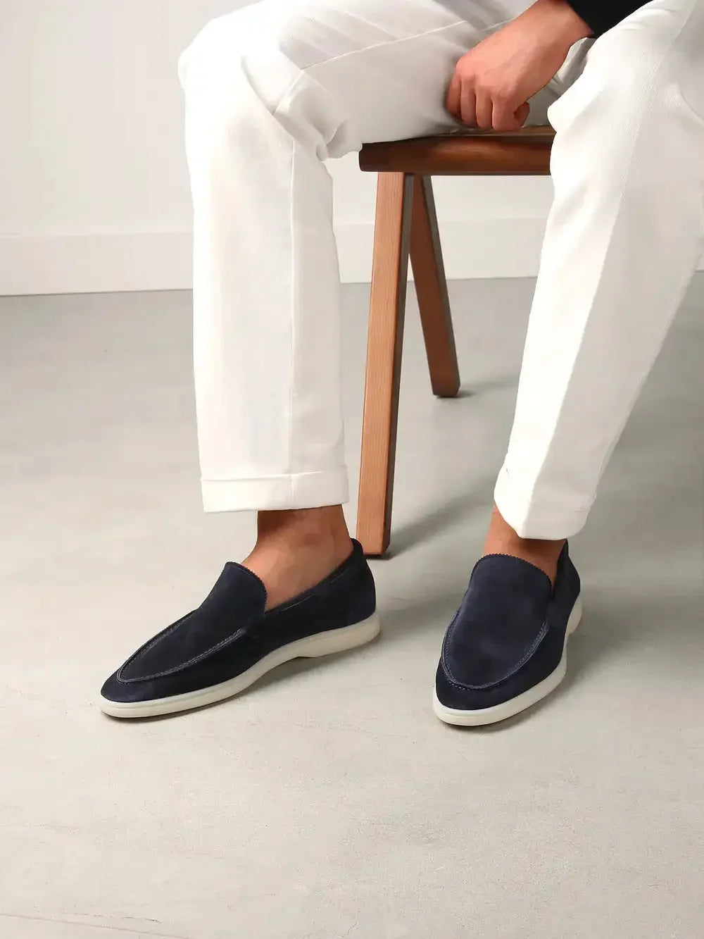 Espadrilles homme en cuir et velours
