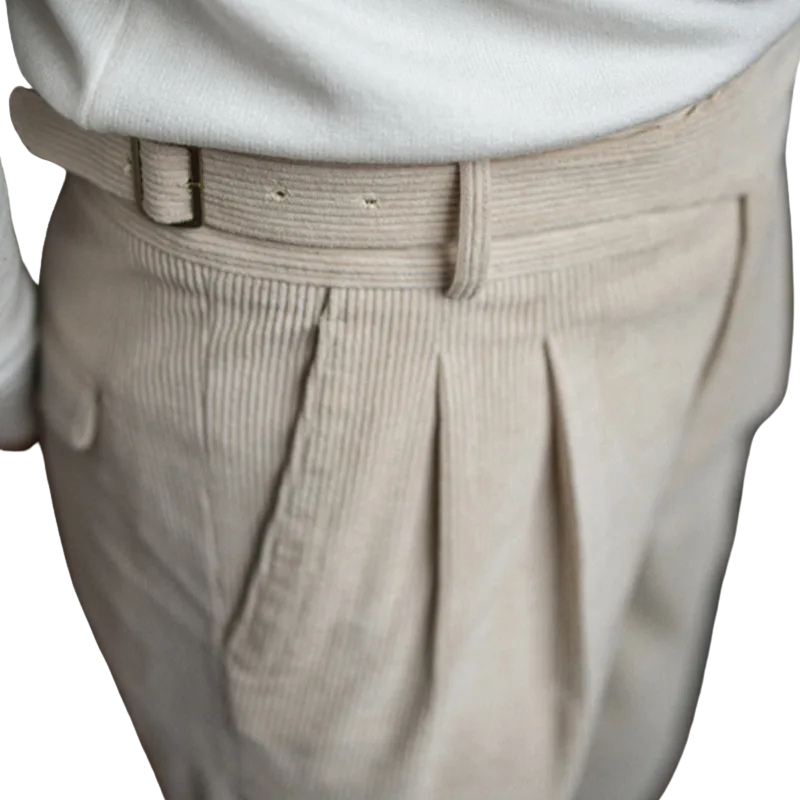 Pantalon en velours côtelé blanc