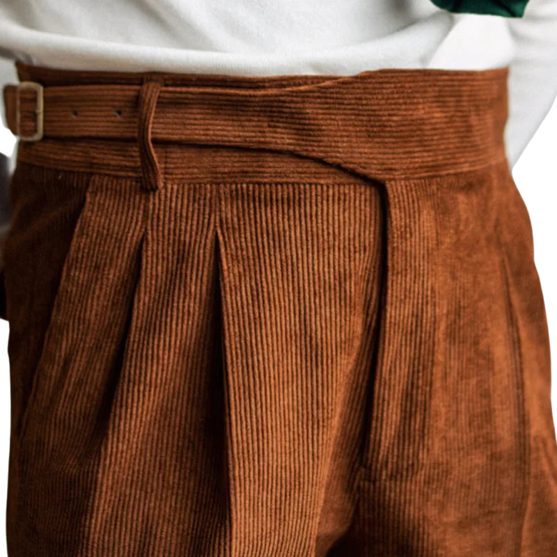 Pantalon en velours côtelé orange