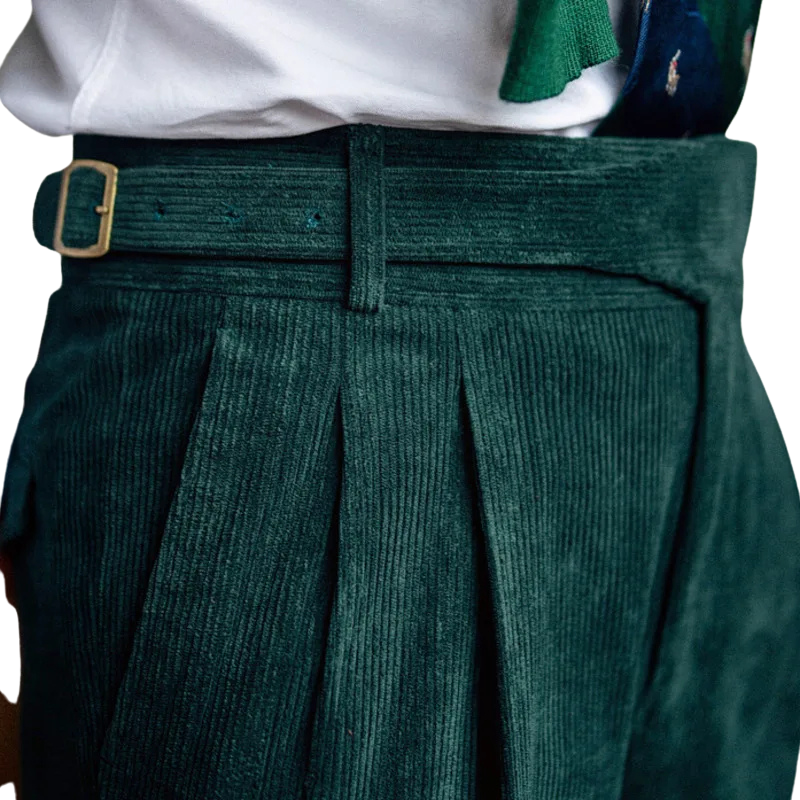 Pantalon en velours côtelé vert