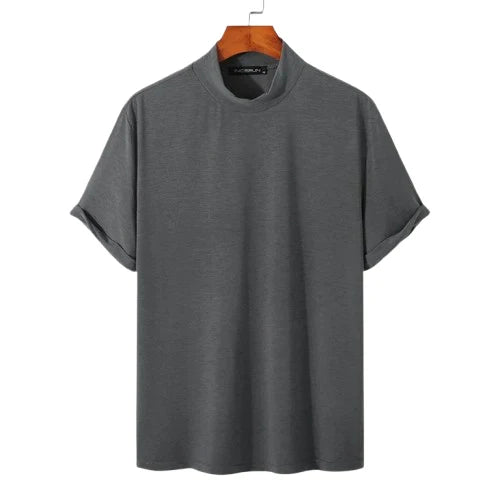 T Shirt à Col Montant Old Money