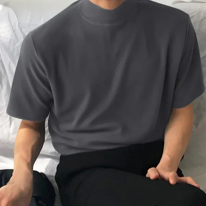 T Shirt à Col Montant Old Money